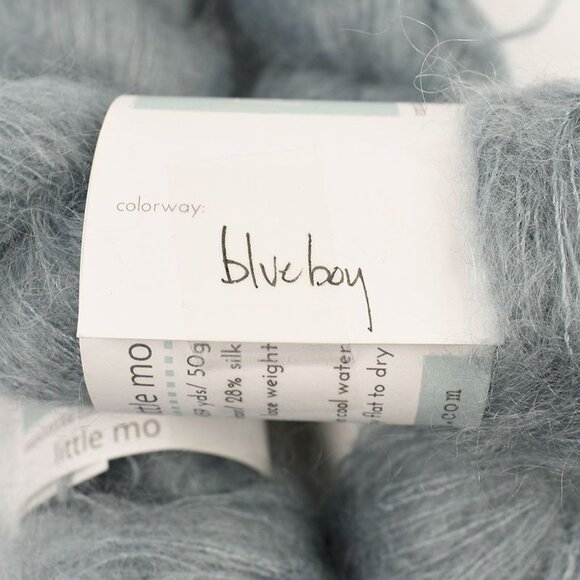 Little Fox Yarn Little Mo Lace Weight 3 Skeins 72% Kid Mohair 28% Silk Blue Boy - Picture 4 of 4